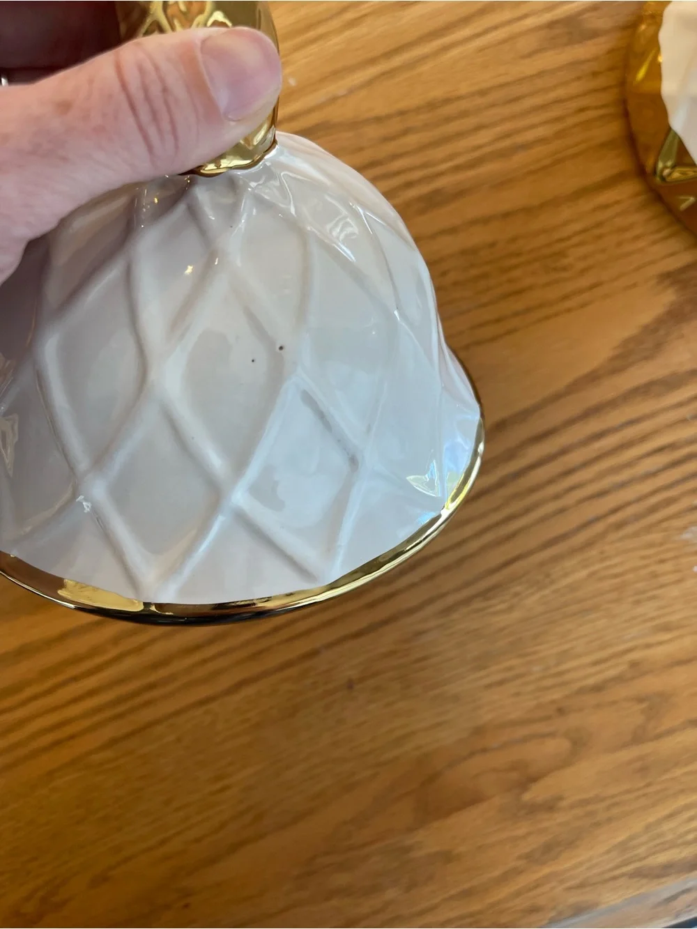 NEW Cream Ceramic Decorative Lidded Vase with Gold Accents🌼